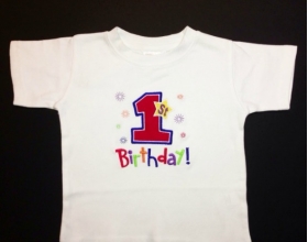 Boy's Customized Shirt with Phrase and Number One Applique