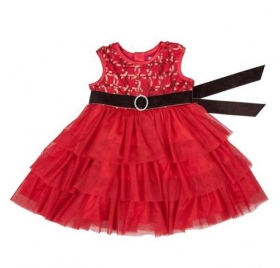 Red "Tis The Season" Infant Toddler Holiday Dress