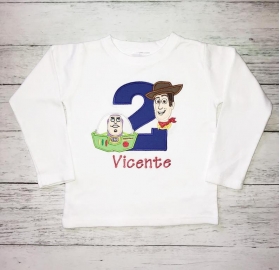 Boy's Customized Shirt with Name & number 1 Character Applique