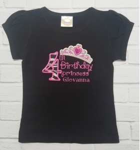 Birthday Princess Personalized Top Age 1, 2, 3, 4, 5, 6