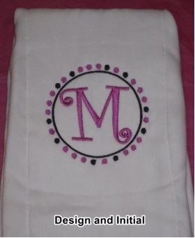 Your Own Burp Cloth with Design and Initial