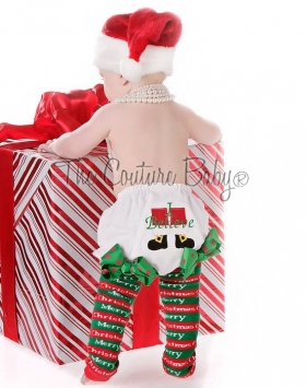 Santa's "I Believe" Christmas Diaper Cover Bloomers