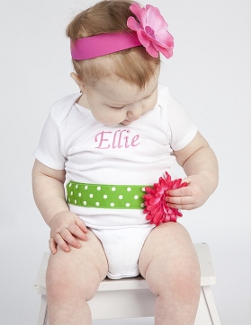 Spring Fever Personalized Flower Onesie