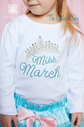 Miss Month Sparkle Crown Birthday Shirt