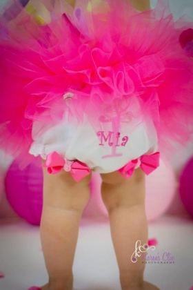 Hot Pink & Pink Personalized Diaper Cover