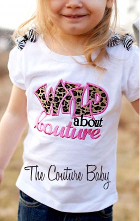 Wild About Couture Leopard Cheetah Print Personalized Girl's Shirt
