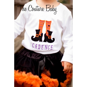 Witch Shoes & Stockings Personalized Halloween Shirt or Onesie
