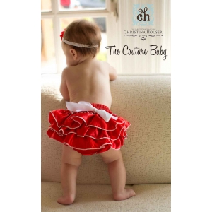 Red & White Satin Ruffle Diaper Cover Bloomers Christmas or Valentines