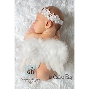 Angel Baby Newborn White Feather Wings
