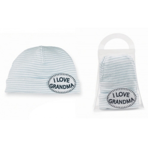 Grandma Light Blue & White Stripe Hat