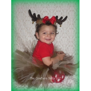 Reindeer Antlers & Tutu Christmas 2 Pc Set