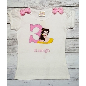 Belle Beauty Personalized Name and Age Shirt Or Onesie 1st 2nd 3rd 4th 5th 6th Birthday Top