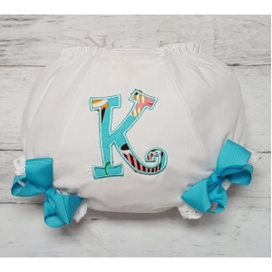 Teal or Pink Cupcake Applique Personalized Diaper Cover Bloomers