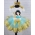 Jasmine Personalized Birthday Gold & Aqua Ribbon Tutu 3 Pc Set
