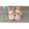 Pink Butterfly Organza Leather Ballet Slippers